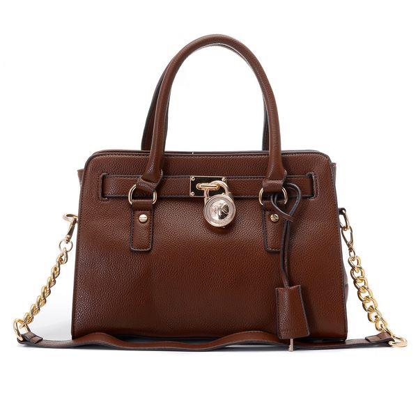 michael kors hamilton satchel kaffe gloden På Salg Nettside 3mdmg